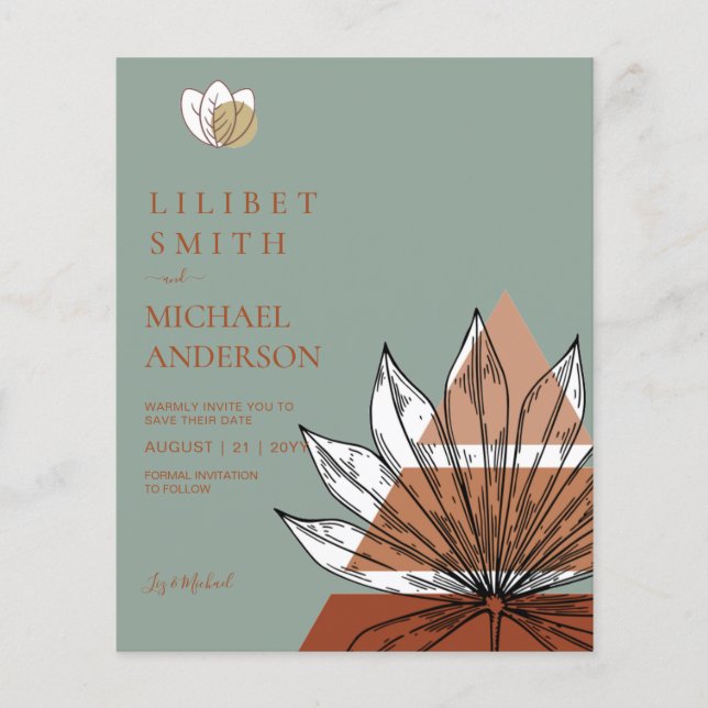 Skandinavisk japansk modern Abstrakt Spara Data Flygblad (Framsidan)