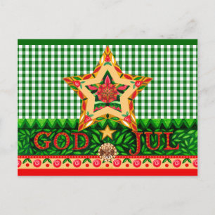 Skandinavisk jul Gud Jul Hälsning Helg Vykort