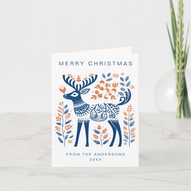 Skandinavisk jul-Helgdag Kort (Framsida)