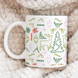 Skandinavisk jul Illustrated Mönster Kaffemugg
