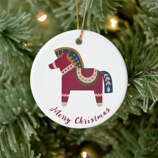 Skandinavisk jul julgransprydnad keramik (Scandinavian folk trendy nordic swedish modern boho winter Christmas art )