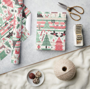 Skandinavisk jul Julhelg Mönster Presentpapper
