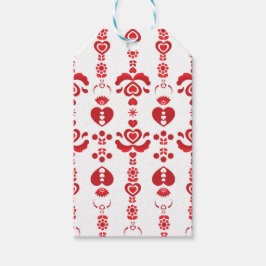 Skandinavisk jul Modern Rosemaling Mönster Presentetikett