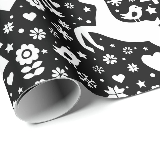 Skandinavisk jul mönster presentpapper (Rullad Hörn)