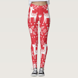 Skandinavisk jul: Snöflingor & Hjort Leggings