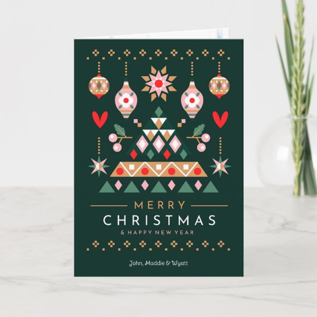 Skandinavisk juldesign helgkort (Framsida)