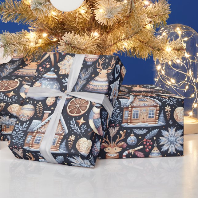 Skandinavisk julfolkkonst presentpapper (Helgdagar)