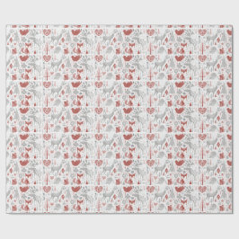 Skandinavisk julskog och djur presentpapper