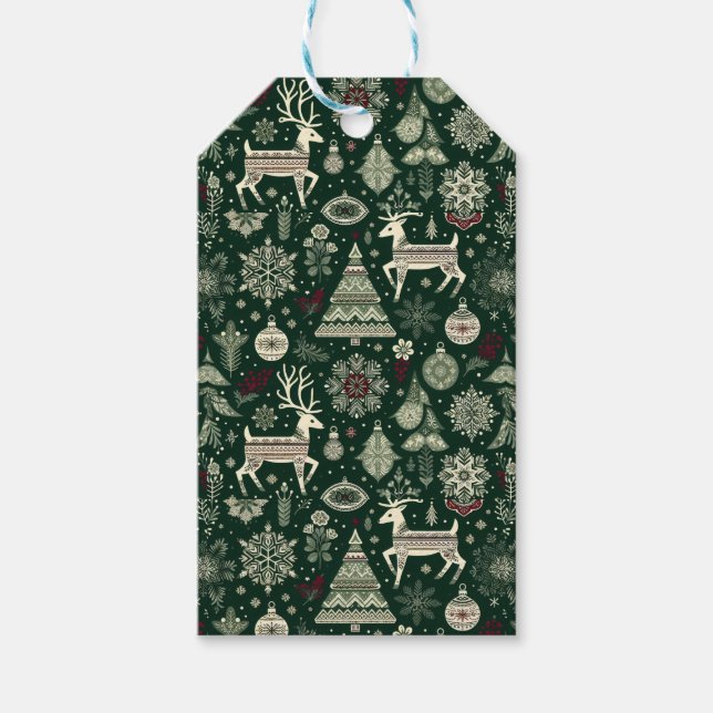 Skandinavisk julstämning presentetikett (Framsidan)