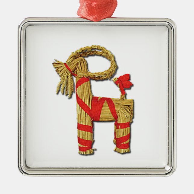 Skandinavisk julsugrörYule get Julbok Julgransprydnad Metall (Framsidan)