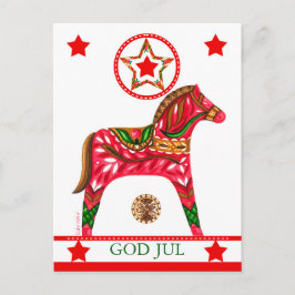 Skandinavisk jultext Hälsning med anpassningsbar Helg Vykort