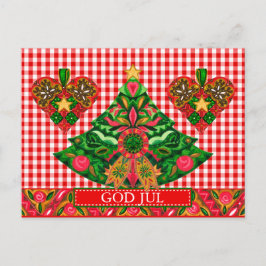 Skandinavisk jultext Hälsning med anpassningsbar Helg Vykort