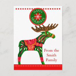 Skandinavisk jultext Hälsning med anpassningsbar Helg Vykort