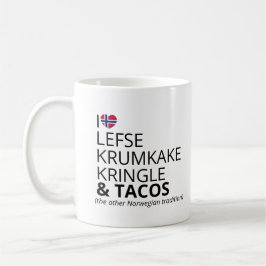Skandinavisk mat humor Lefse & Tacos Kaffemugg