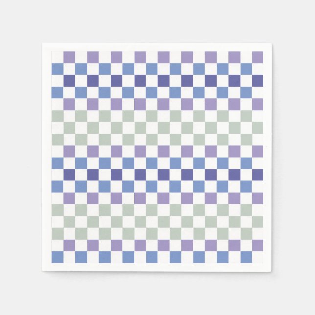 Skandinavisk Minimal Pastell Grön och Lavendel Pappersservett (Framsidan)