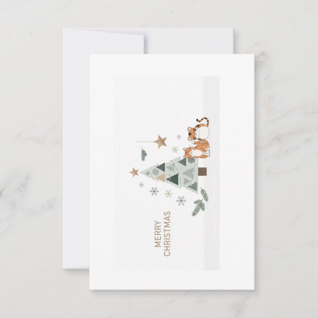 ❄️🎄 Skandinavisk minimalistisk julkortbild  Tack Kort (Framsida)