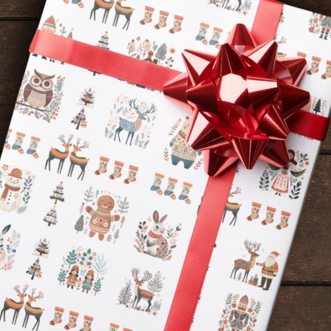 Skandinavisk nordisk folkkonst jul presentpapper (Skapare uppladdad)