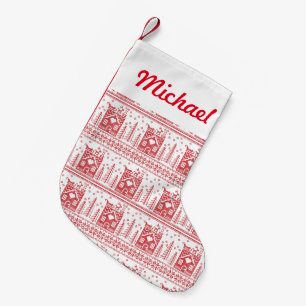 Skandinavisk nordisk jul liten julstrumpa