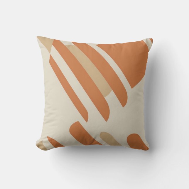 Skandinavisk Orange och Cream Geometric Dekorativ  Kudde (Framsida)