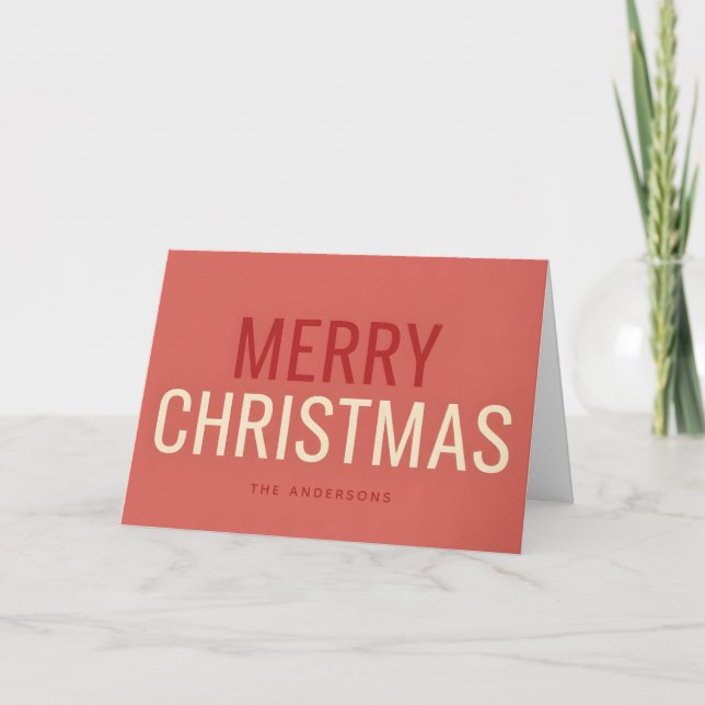 Skandinavisk Retro Script God Jul Helgkort (Framsida)