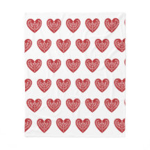 Skandinavisk röd hjärtaullfilt