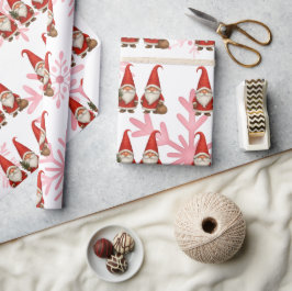 Skandinavisk Röd Tomte Jul Presentpapper