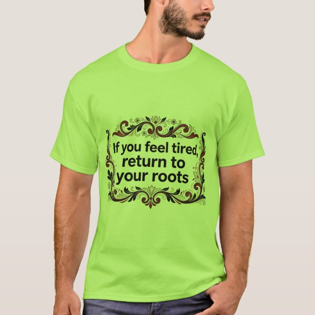 Skandinavisk Rosemaling T-Shirt – Återgå till Ditt (Framsida)