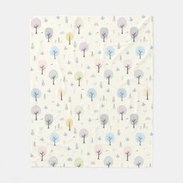 Skandinavisk skog utan sjölösa Mönster Fleecefilt