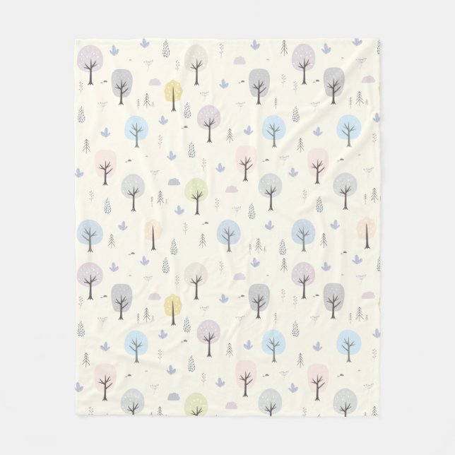 Skandinavisk skog utan sjölösa Mönster Fleecefilt (Framsidan)