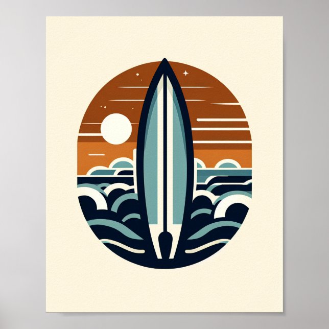 Skandinavisk Surfbräda Konstaffisch Poster (Framsidan)