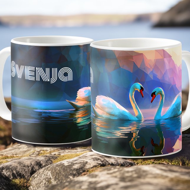 Skandinavisk Svanmö - Nordisk Svansymbol - Kaffemugg (Skapare uppladdad)