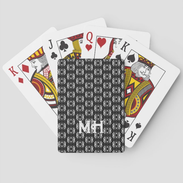 Skandinavisk svart och vit modern flärd design casinokort (Baksidan)