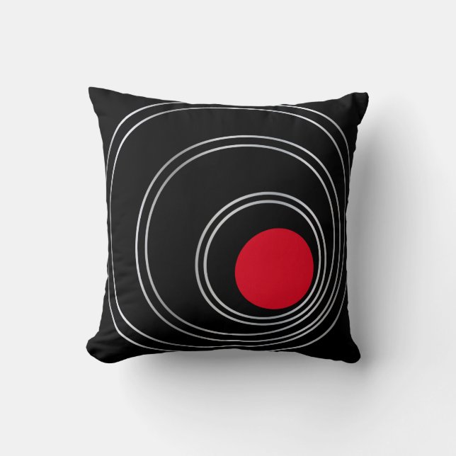 Skandinavisk svart och vit, mönster, enkel, min kudde (Framsida)