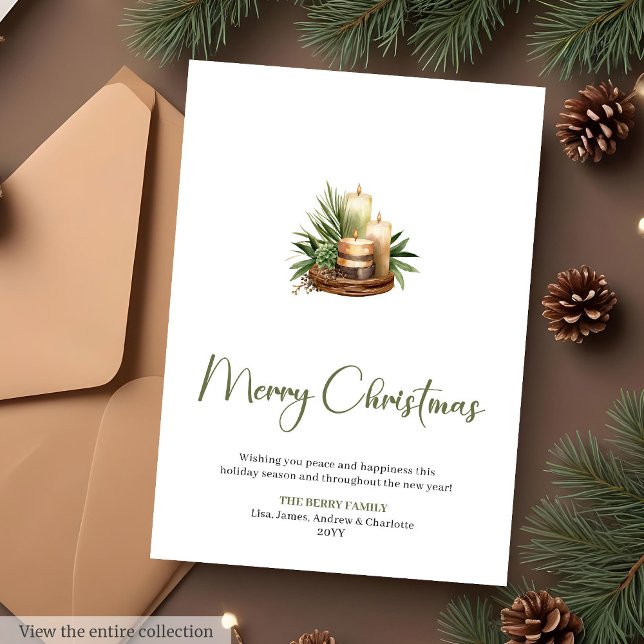 Skandinavisk tall-krans utskrivbar julkort (Scandinavian Pine Wreath Printable Christmas Greeting Card

)