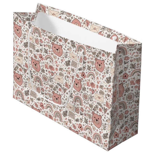Skandinavisk Teddybjörn Boho Mönster (Framsidan Vinklad)