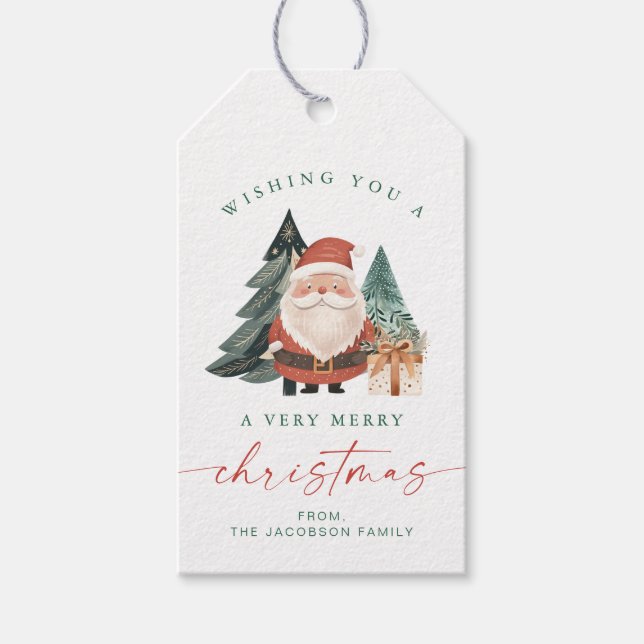 Skandinavisk Tomte Julgran Holiday Presentetikett (Framsidan)