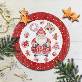 Skandinavisk Tomte Röd Rund