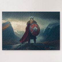 Skandinavisk Viking i Ringbrynja som betraktar Fjo