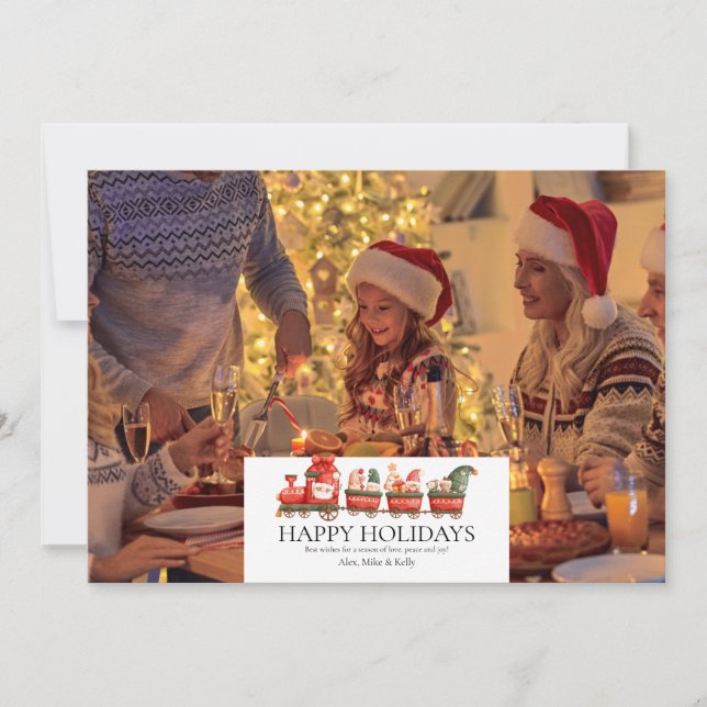 Skandinaviska akvarell jul Tomtar Foto Inv Inbjudningar (Framsida)