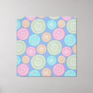 Skandinaviska blomman Mandalas Mönster 1 Canvastryck