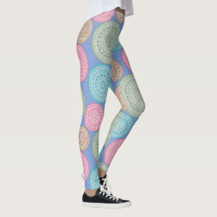Skandinaviska blomman Mandalas Mönster 1 Leggings