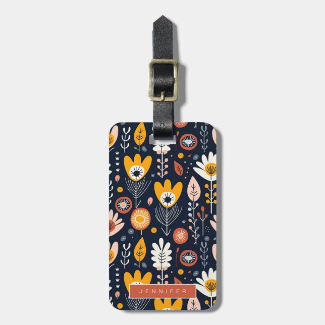 Skandinaviska blomstermärken bagagebricka (Vertikal Framsida)