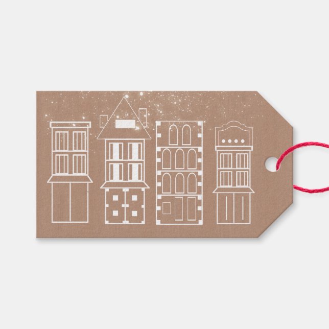 Skandinaviska Byggnad på Märkrn Kraft Gift Presentetikett (Framsidan (Horisontell))