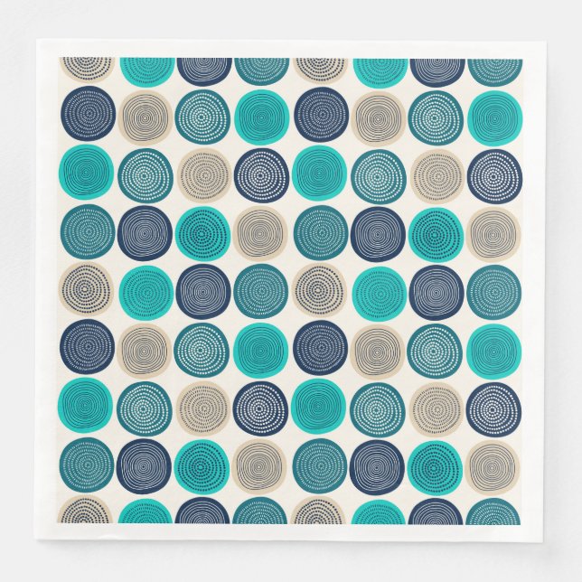 Skandinaviska cirkelpunkter Mandala Mönster 1 Pappersservett (Framsida)