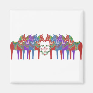 Skandinaviska Dala Horses Gud Jul jul Magnet