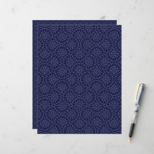 Skandinaviska Ditsy Winter Navy & Guld Art Deco