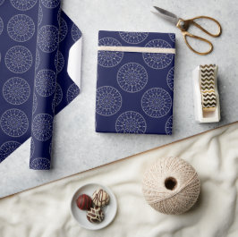 Skandinaviska Ditsy Winter Navy & Guld Polka dots Presentpapper