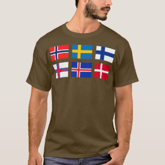 Skandinaviska flaggor t shirt