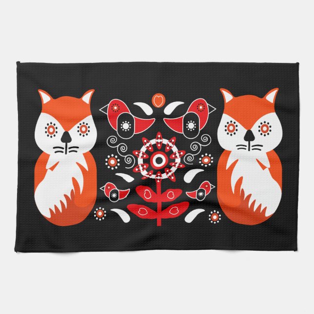 Skandinaviska folkbildtryckningar | Nordiska Decor Kökshandduk (Horisontell)