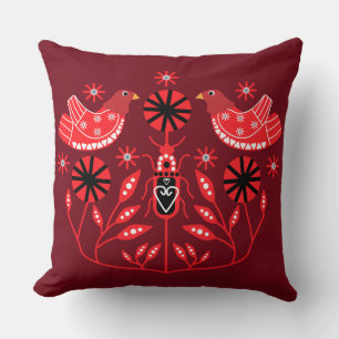 Skandinaviska folkbildtryckningar Nordiska Decor Kudde